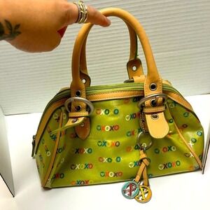 Vintage Y2K XOXO Mini Handbag – Green Logo Print‎ with XOXO Charms